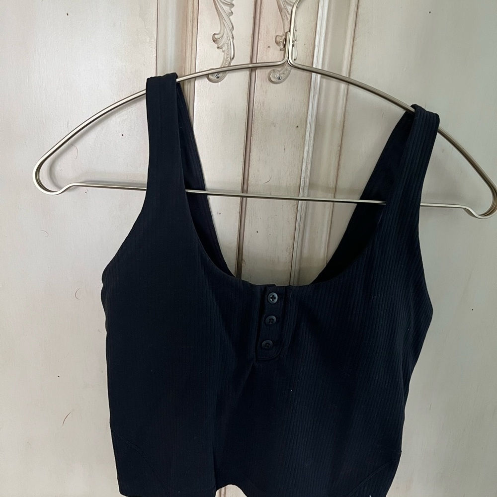 Lululemon Align Ribbed  HenleyTank Top - Black Size 2